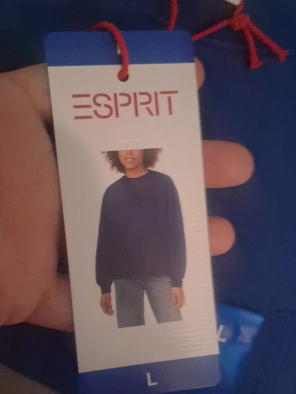 🎄Last One!!Esprit Blue Embroidered Logo Sweatshirt - Picture 2 of 4